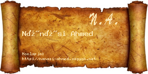 Nánási Ahmed névjegykártya